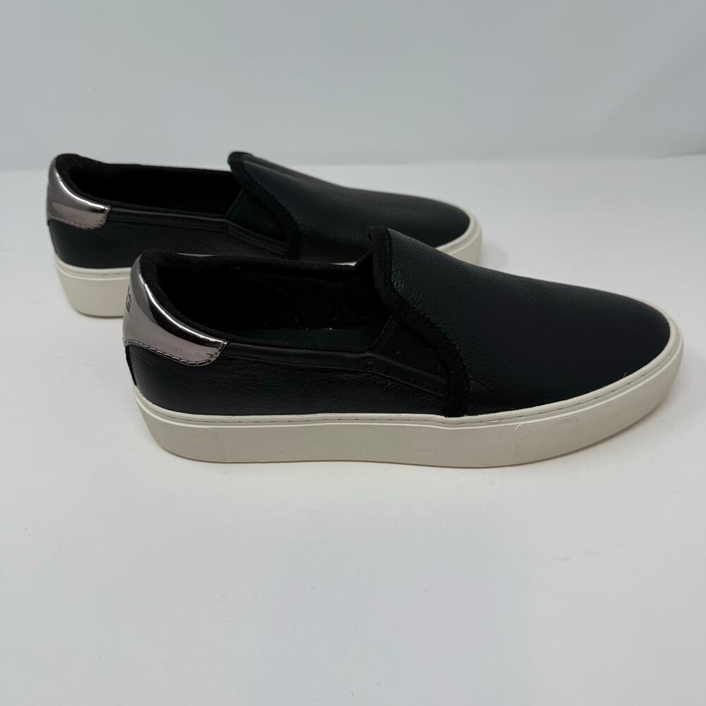 Ugg Jass Leather Slip-on Sneaker Womens 8 Black Silver Preppy Casual Shoes NWT - Picture 6 of 12